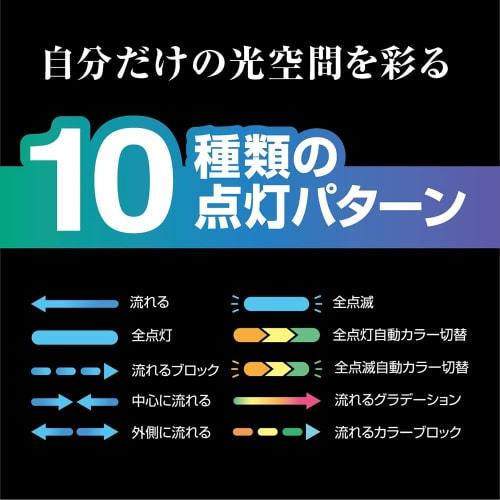 Tsuchiya Yac Car Interior Supplies LED Illumination Ambient Rainbow Tube Light White/Black 10 x 50 x 20mm PF-380