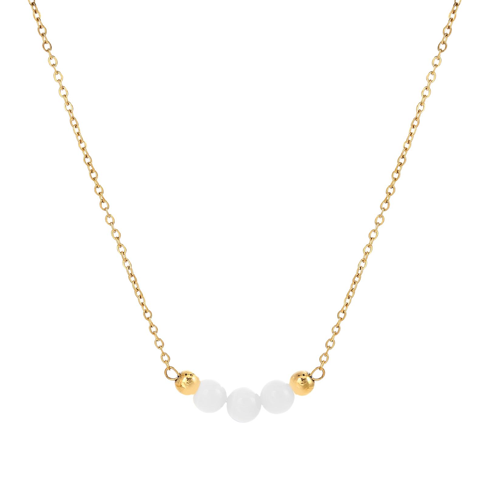 

Изысканное ожерелье с камнем, китайская эстетика, украшение на шею, текстура нержавеющей стали для современных и культурных энтузиастов белый