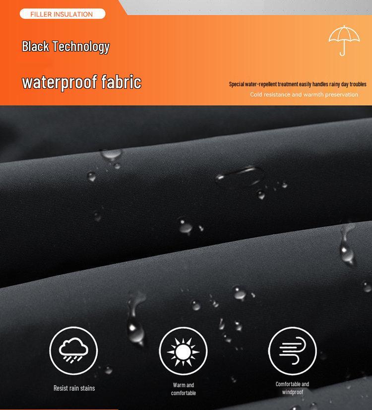 Men's Mid-Length Hooded Black Down Jacket - Thickened Winter White Duck Down Coat for Warmth