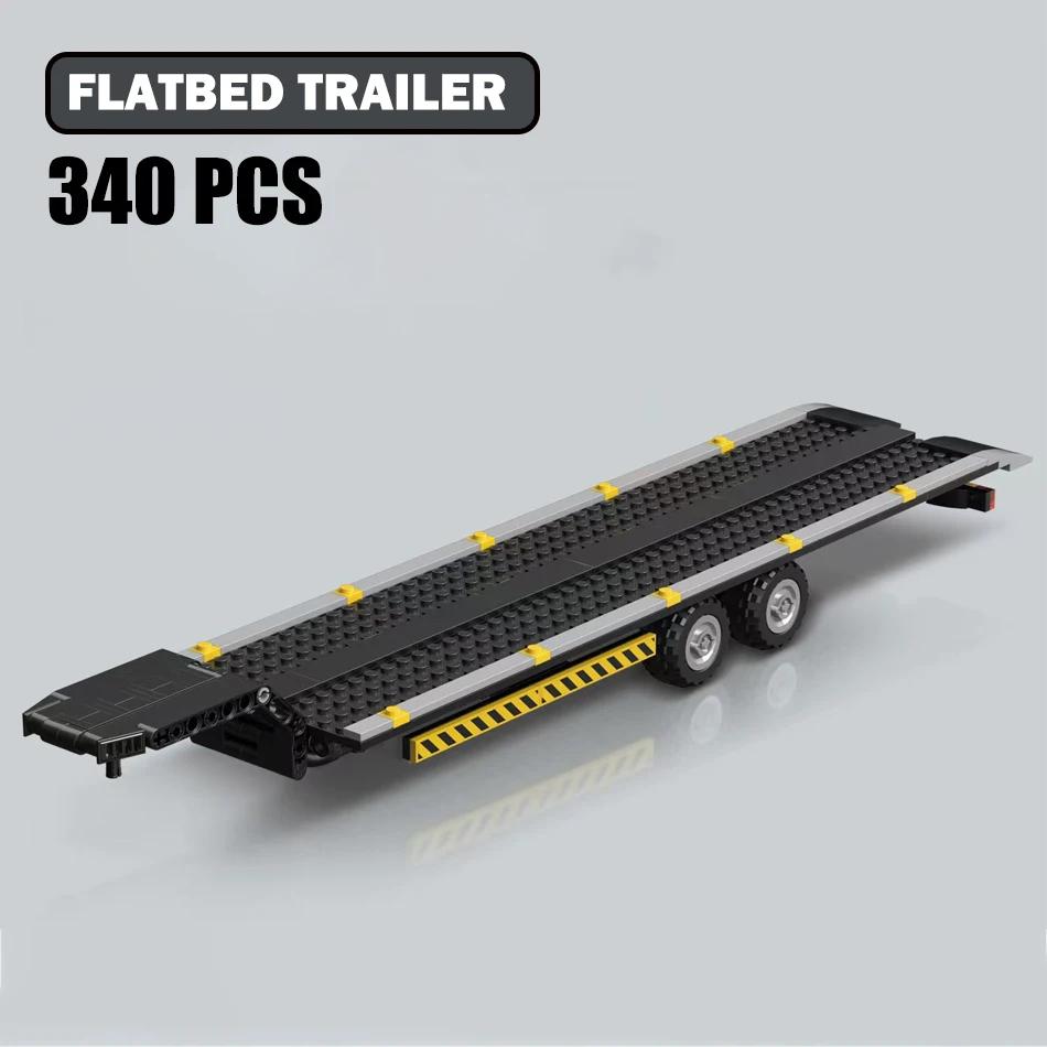 American Heavy Duty Truck Tractor Car Model Building Blocks Set Toy for Adult Speed Racer Large Trailer Vehicle Bricks Kids Gift