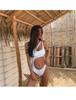 2025 French High-End One-Shoulder White Swimsuit: Chic Women's One-Piece for Sexy Hot Spring Vacations