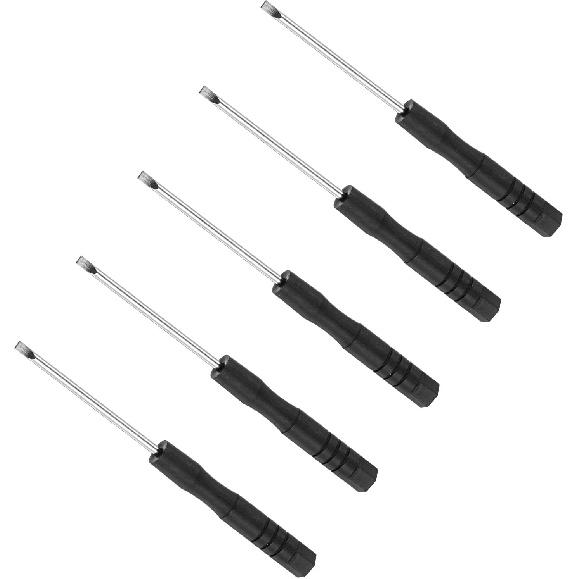 Tiny Slotted Screwdriver, 2mm Size 80mm Length, S2 Steel Flat Screw Driver with Non-Slip Handle - (Applications: for Eyeglasses Watches Electronics