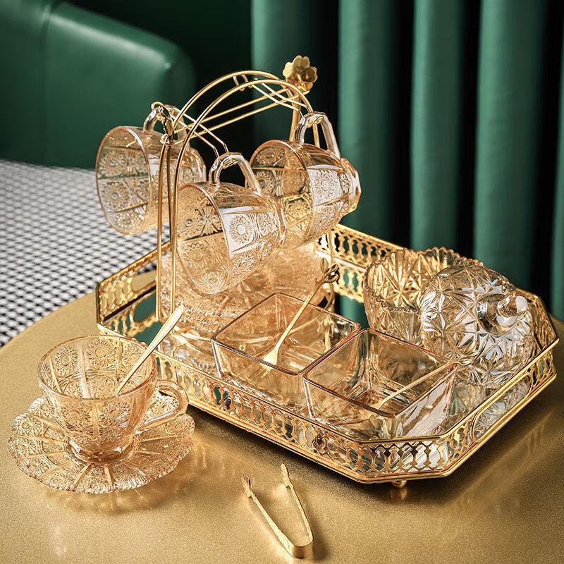 Retro Sonnenblume Geprägte Glas Kaffeetasse