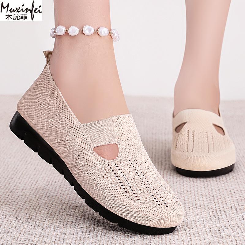Women's Summer Shoes Breathable Flat with A Casual Women's Sneakers Comfortable Soft Sole Large Size 36-43 Cheap Shoes Clearance