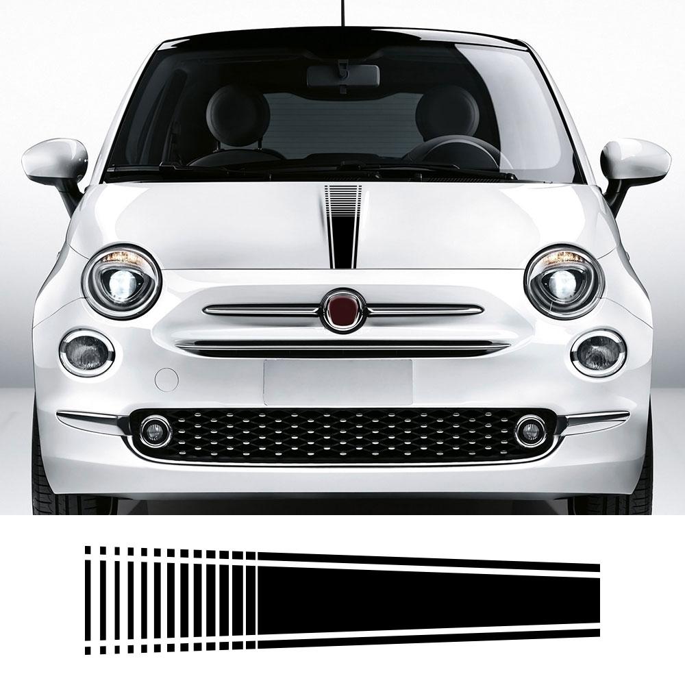 1Pcs Car Hood Bonnet Stickers For Fiat 500 Abarth Auto DIY Stripes Styling Decoration Tuning Accessories Vinyl Film Decals