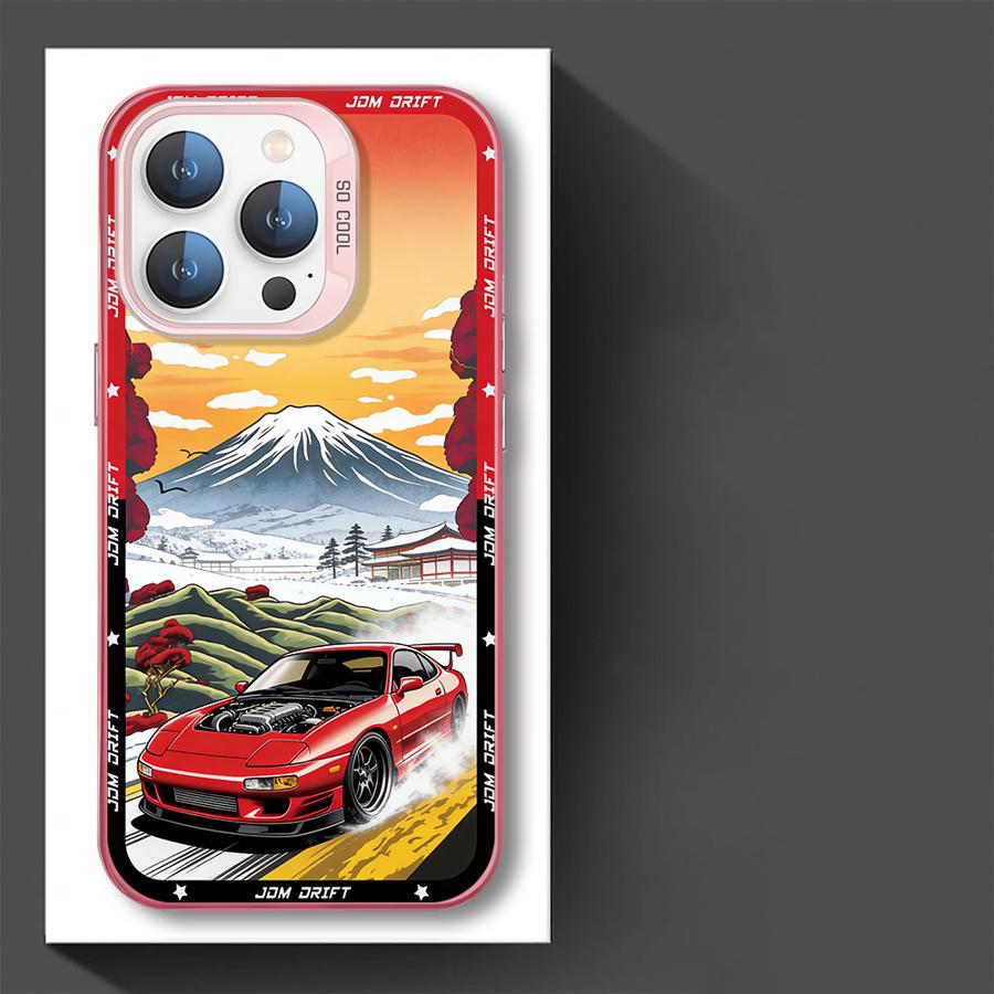 JDM Sportwagen Handyhülle Case für iPhone 17 Pro Max 16 12 Pro 13 Air 14 Plus 15 11
