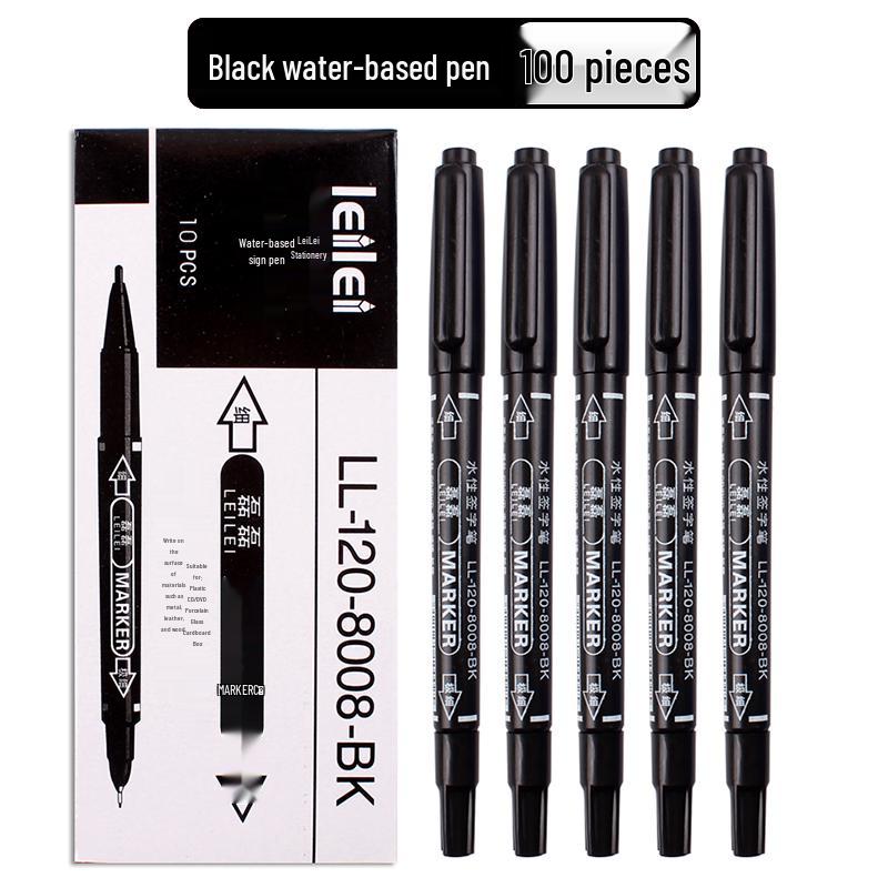 **Çift Uçlu Küçük Çocuk Çizim Kalemi - Siyah/Kırmızı/Mavi, İnce Uçlu, Su Bazlı**