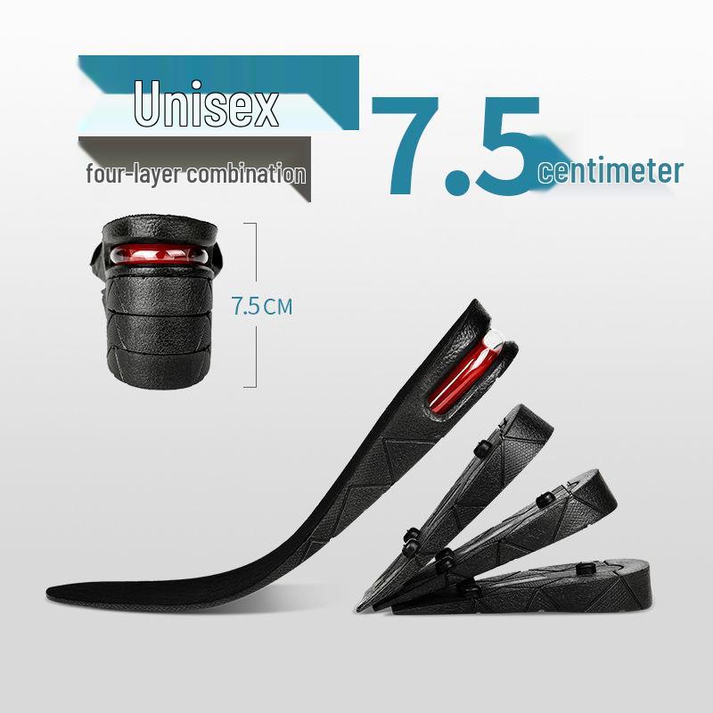 Multi-Layer Detachable Height-Enhancing Insoles for Men and Women - Invisible Shock-Absorbing Air Cushion for Sports.