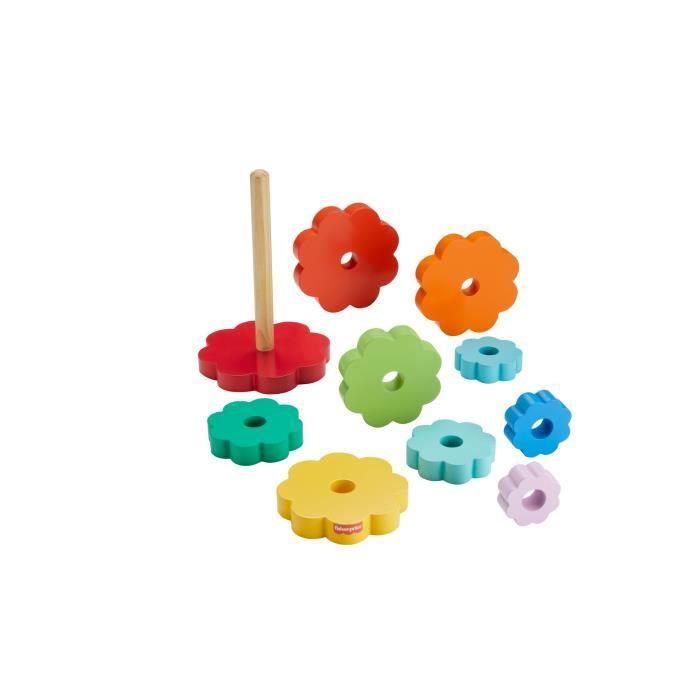 Fisher-price-empileur d’anneaux avec 10 pièces en bois hxt77