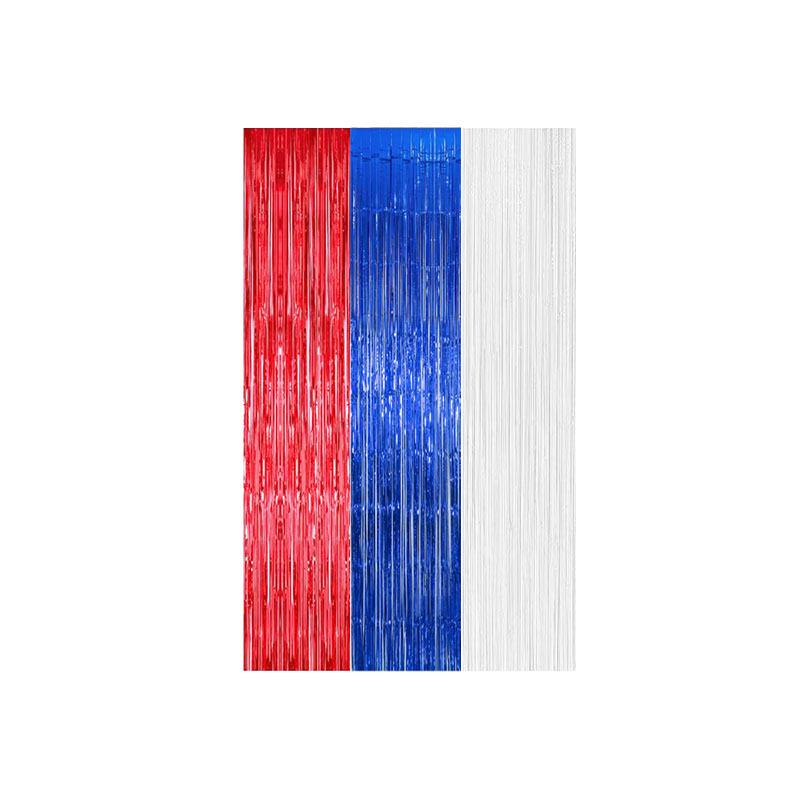 Color-Block Tinsel Curtain 1x2m - Festive Background for Christmas, Halloween, and Birthdays