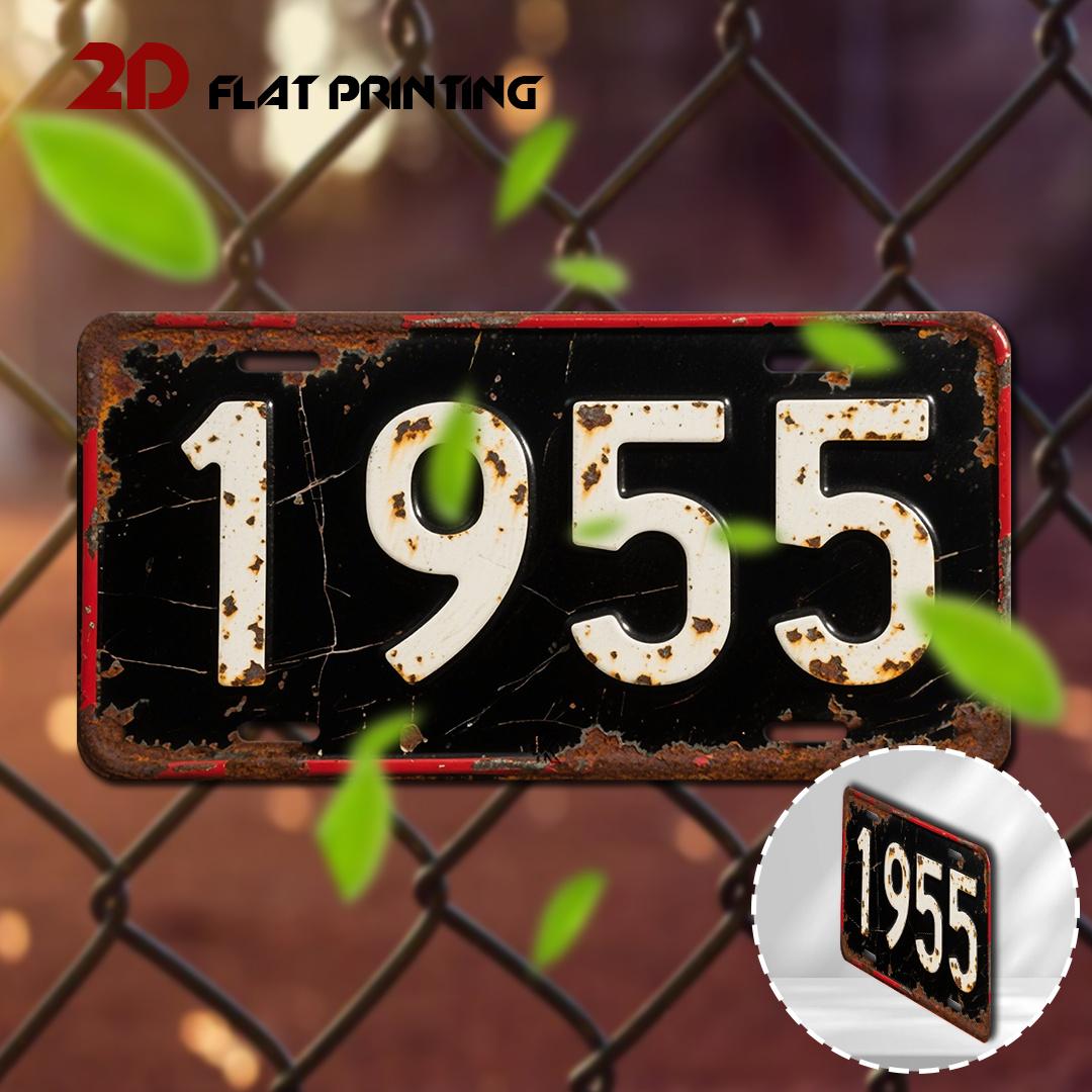 

Vintage Distressed Year License Plate D Flat Aluminum Tin Sign Wall Art Decor for Garage Bar Man Cave and Car Front Plate 15x30cm(5.9x7.8inch)