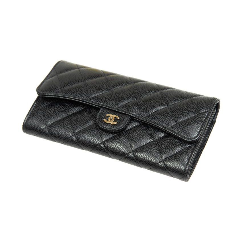 Chanel 23P Classic Quilted Long Card Holder Wallet Women Wallet Black AP0241-Y01864-C3906