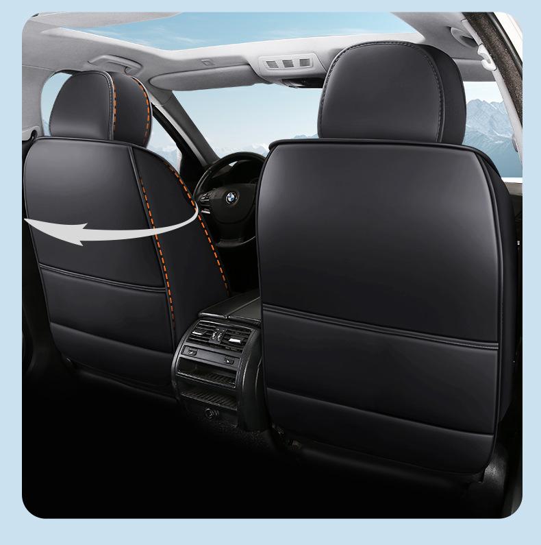 1PC Coussin de Siège de Voiture Tout Cuir Housse de Siège Respirante Entièrement Enveloppante Cuir Nappa Perforé Feuille Unique Compatible Toutes Saisons