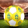 Pallone da calcio taglia 5 con logo della nazionale svedese, Cucito a macchina in PVC, Resistente e ad alto rimbalzo, Adatto a tutte le età, merchandising per tifosi, partite e uso all'aperto.