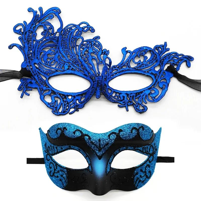 Lace Mask Set Painted Phoenix Lace Eye Mask Party Mask 2pcs For Masquerade Ball Costume Party Halloween