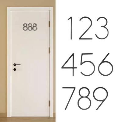 1PC Numero civico Targa per porta Numero porta e cassetta postale Decorazione Acciaio inossidabile Autoadesivo Nero