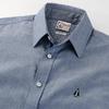 Dungaree Shirt for Men [WOODS] Japanese-made Short-sleeved (M, Blue)