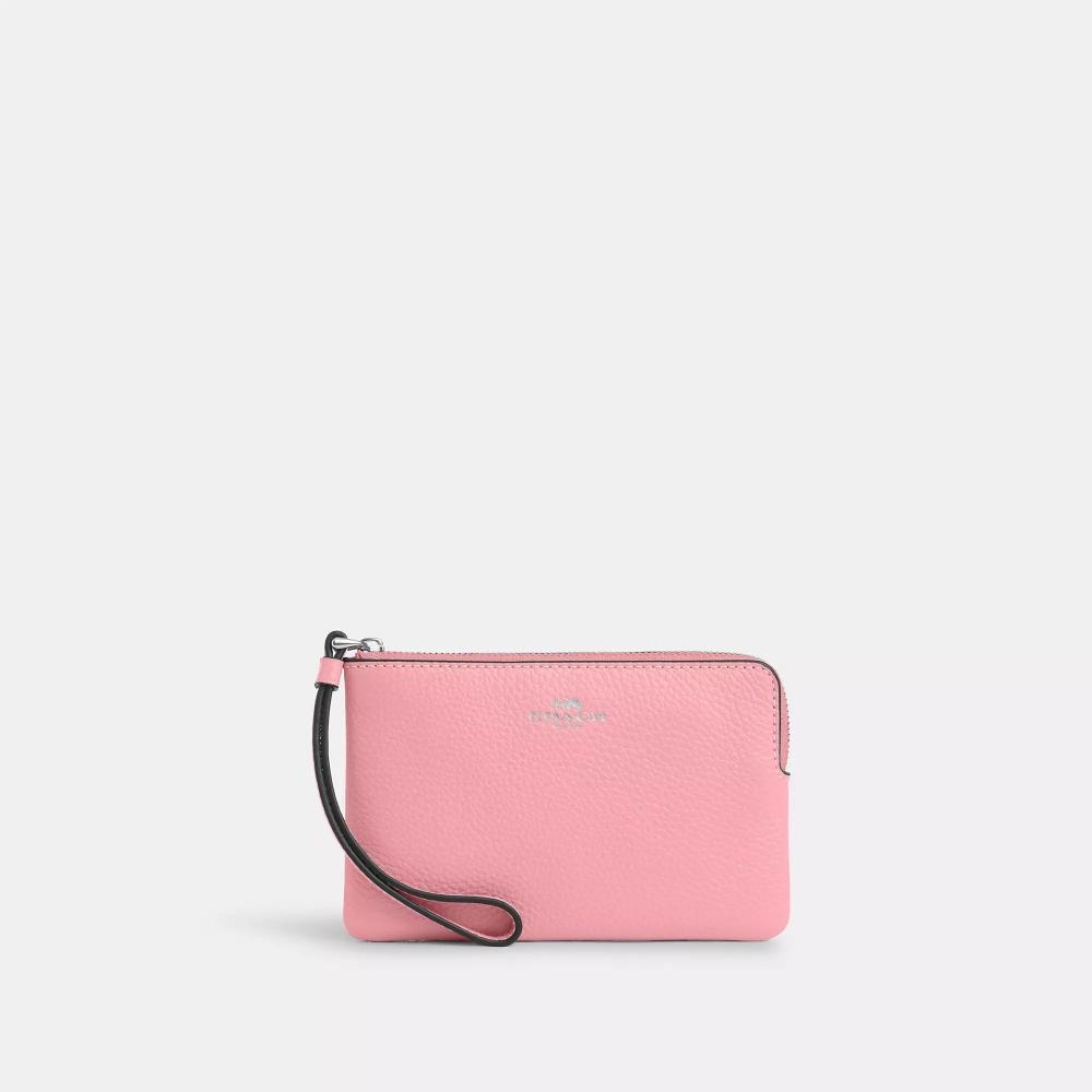 

Браслет Coach Corner на молнии, серебряный цветок, розовый
