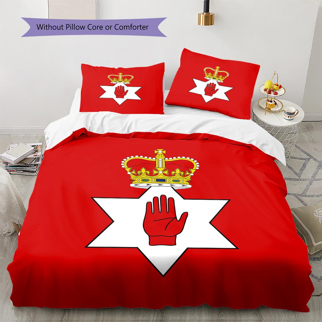 Biancheria da letto con motivo Ulster, Set piumone Copripiumone Federa Regalo di compleanno per la casa (1 * copripiumino + 2 * federa, senza nucleo)