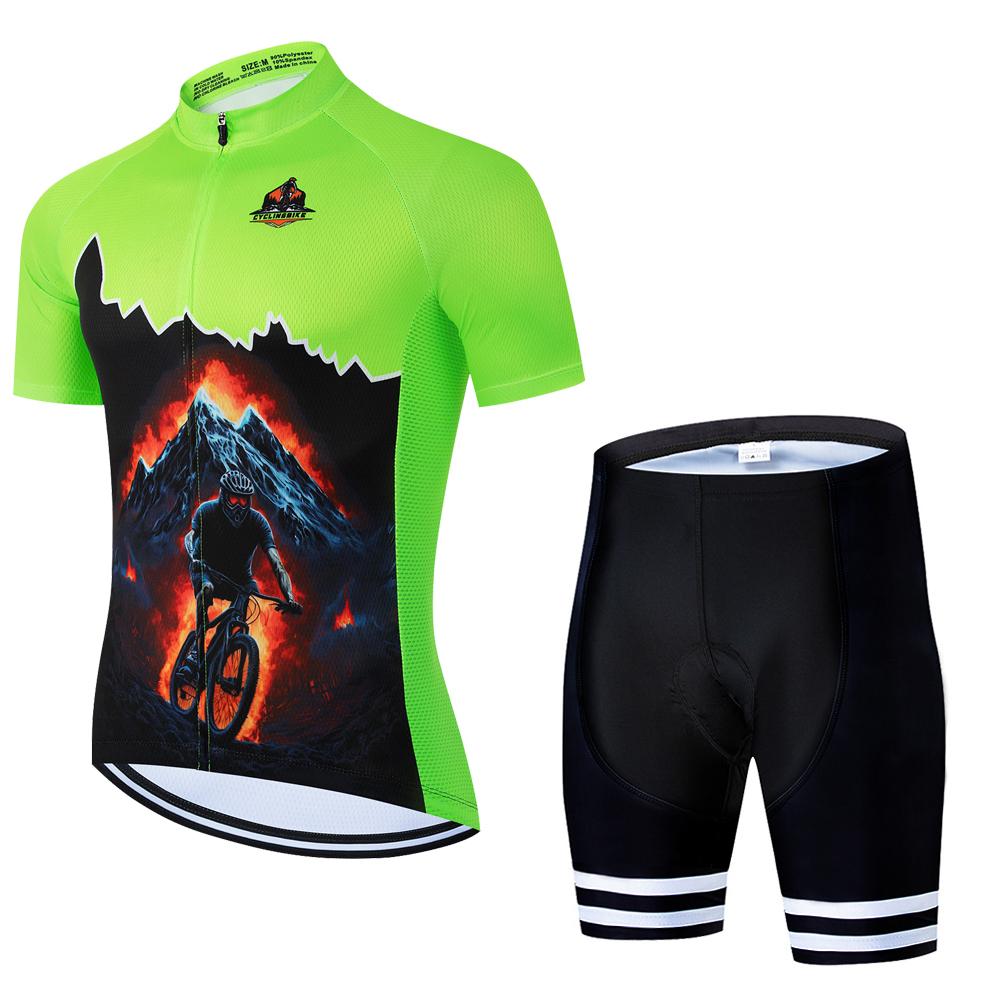 Pro Cycling Jersey Set Summer Short Sleeve Men's MTB Bike Cycling Clothing Maillot Ropa Ciclismo Uniform Suit Summer 2026 Breathable Cycling Suit Set