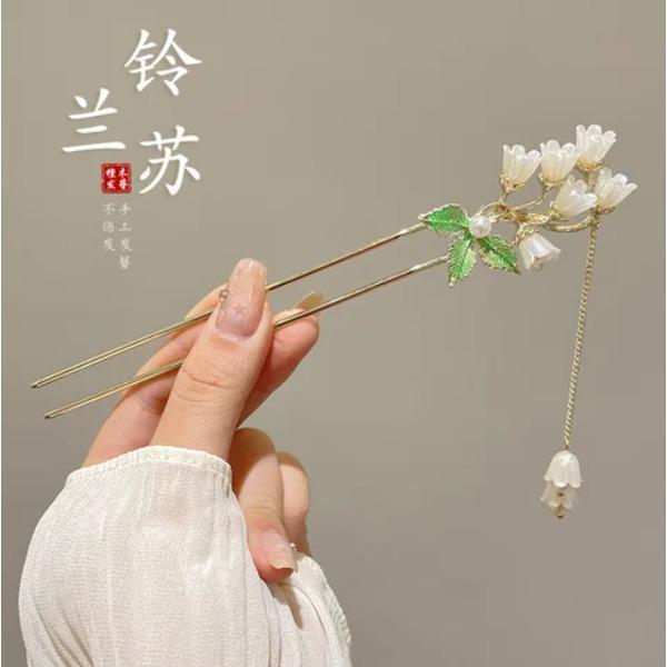 Horquilla de Flores de Lujo Ligero Para Mujer Estilo Chino Floral Mariposa Borla Palillo para el Cabello Elegante Joyería de Metal Horquilla Pinzas para el Cabello
