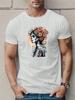 Unisex's Round Neck Short Sleeve-Shirt Woman With Flowers Print Top Spring Summer Holiday PeYYYYYCent