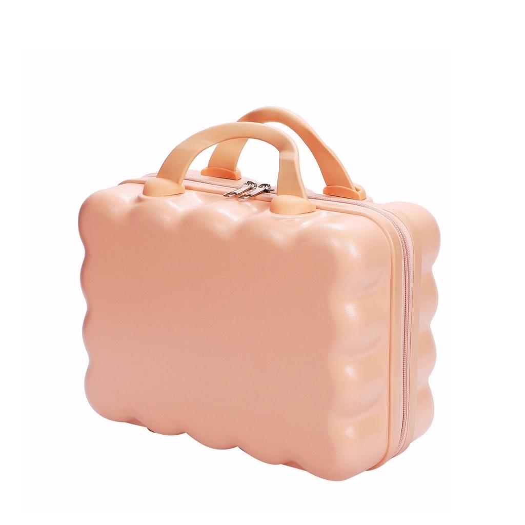 Partools Mini Suitcase, Fluffy Pastel Pink, Carry-on Bag, Storage Case, Stylish, Lightweight, Carry-on Compatible (Pink)