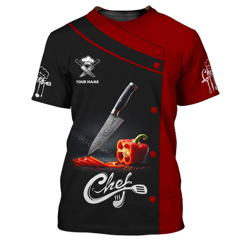Cook Work T-shirt Personality 3d Printed Customized Name O-neck T Shirts Chef Harajuku Fashion Breathable Tee Top 2026New