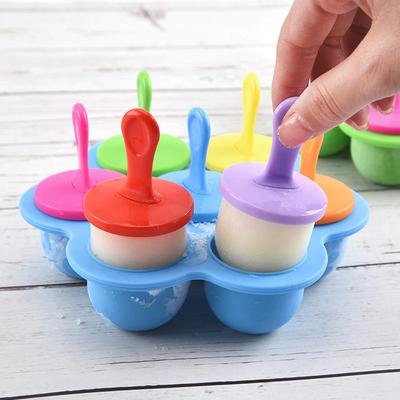 7 Grades DIY Sorvete Picolé Molde De Silicone Sorvete Bola Fabricante De Picolé Moldes Bebê Fruta Shake Casa Cozinha Acessórios Ferramenta