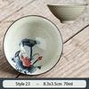 1PCS Chinese Traditional Ceramic Cone Teacup Anti Scaling Handmade Flowers Porcelain Tea Bowl Travel Meditation Cup Tea Set 70ml