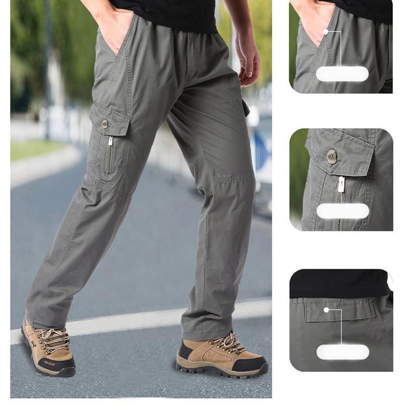 Herren Cargohose Lässig Locker Tasche Lange Hose Herren Jogginghose