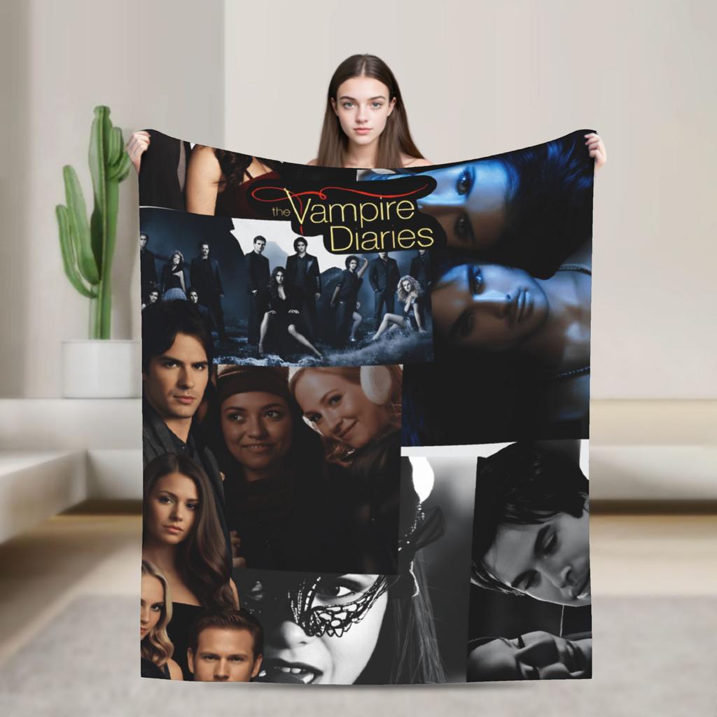 The Vampire Diaries Damon salvatore Blanket Super Warm Plush Bedding Throws For Home Decor Travel Office Flannel Bedspread Bed