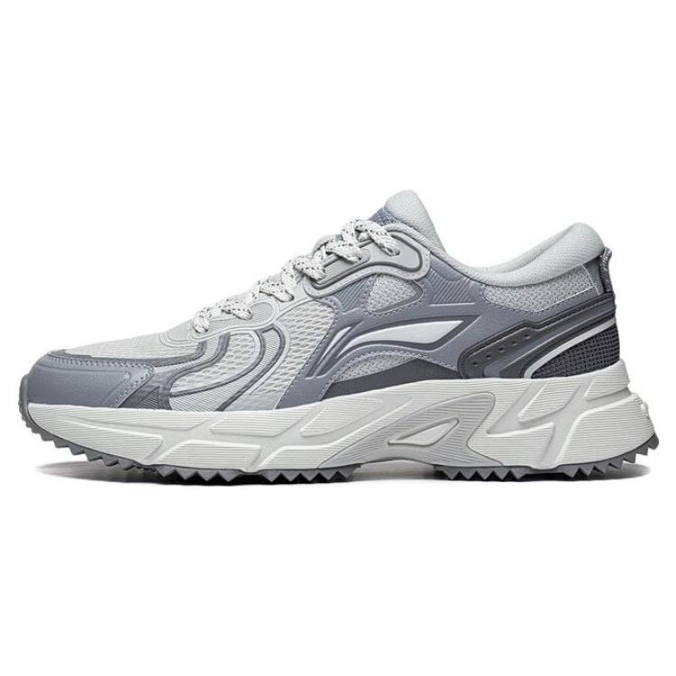 New LiNing Pick Up The Light Anti Slip And Wear Resistant Breathable Low Top Running Shoes Men's Antarctic Gray ARXT007-4