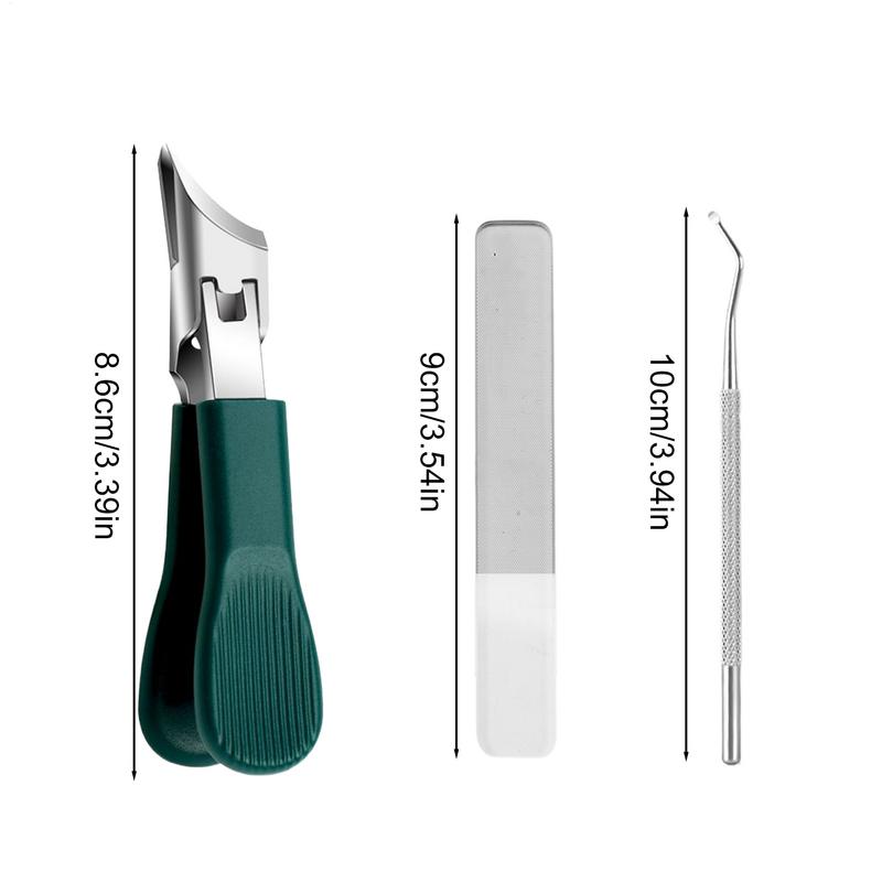 Nail Clippers Eagle Beak Nail Clipper Set Stainless Steel Slanted Tool with Anti-Splash Design 3Pcs Eagle Beak Nail Clipper Set
