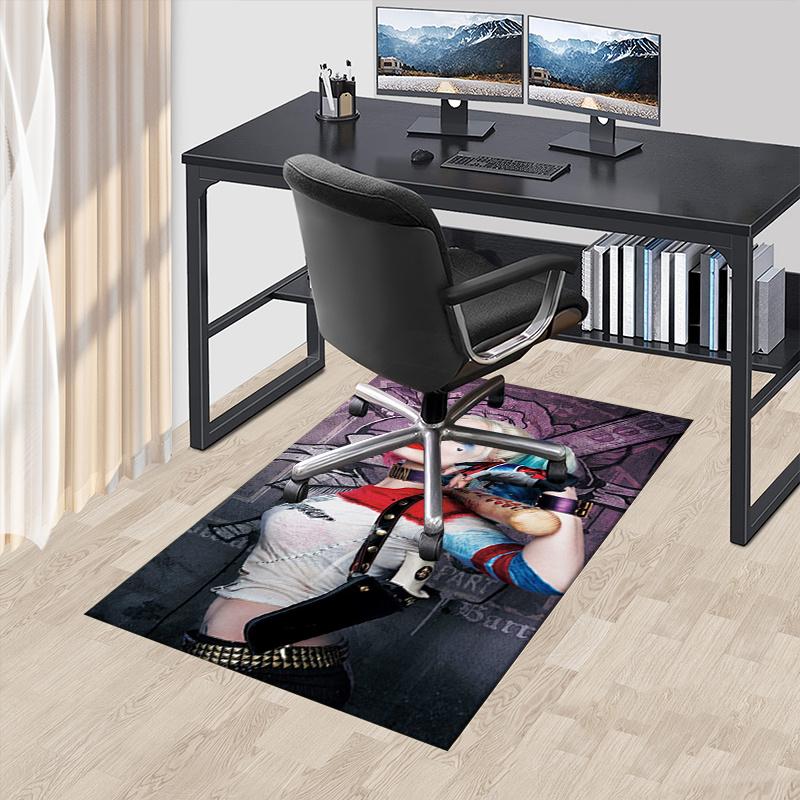 Harley Quinn Inspired Costume Set - Cosplay Outfit for Women Office Mat Home Decor Office Desk Chair Rugs Chair Carpet for office Chair Mat