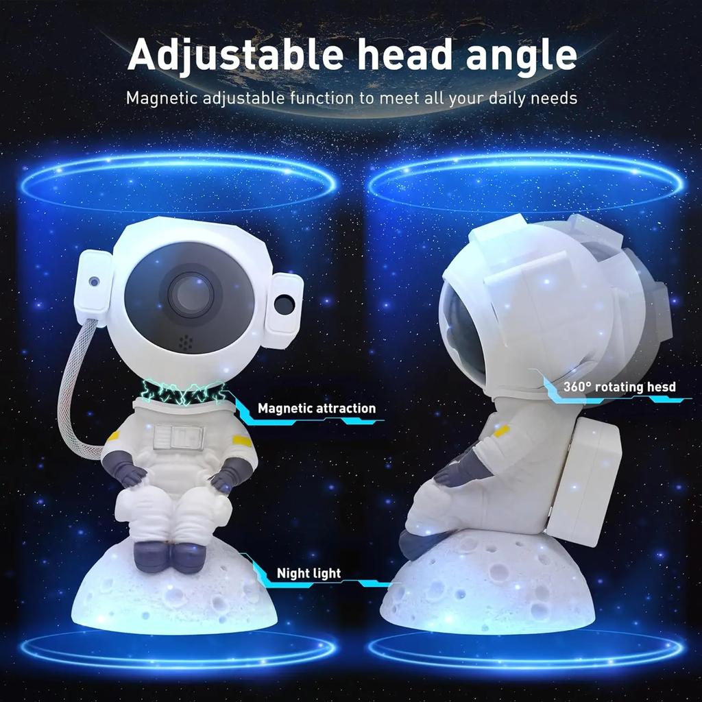 Kids Star DIY Projector Night Light with Remote Control 360 Adjustable Design Astronaut Nebula Galaxy Lighting for Children