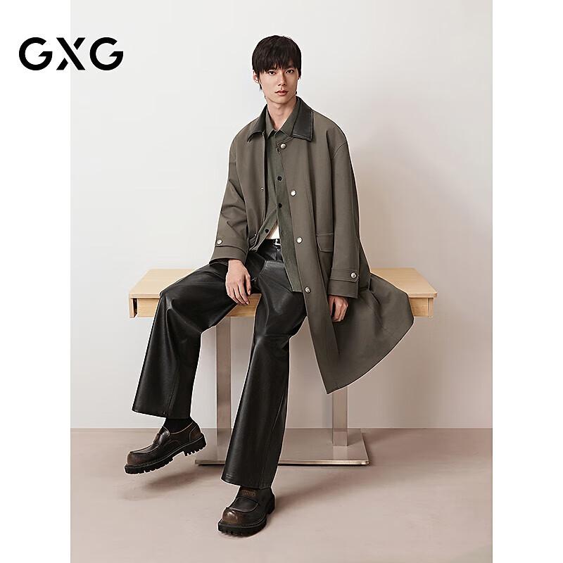Мужское классическое длинное тренчкот GXG с лацканами L