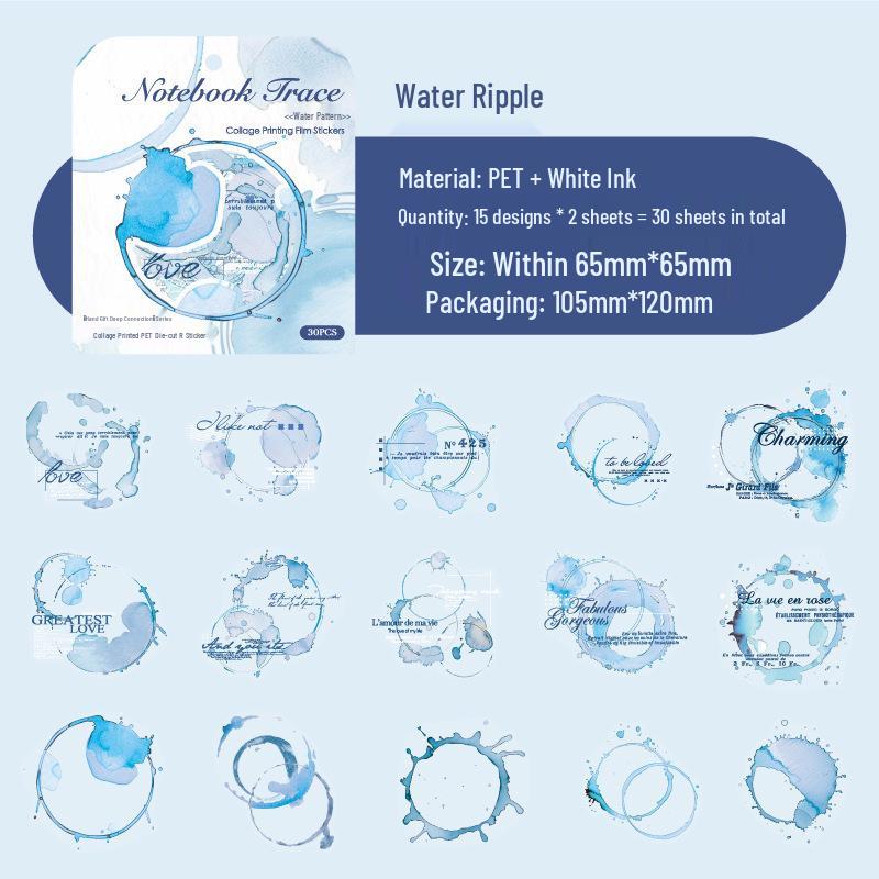 Retro European Style PET Die-cut Collage Stickers - Paper Trace Deep Series, 6 Designs