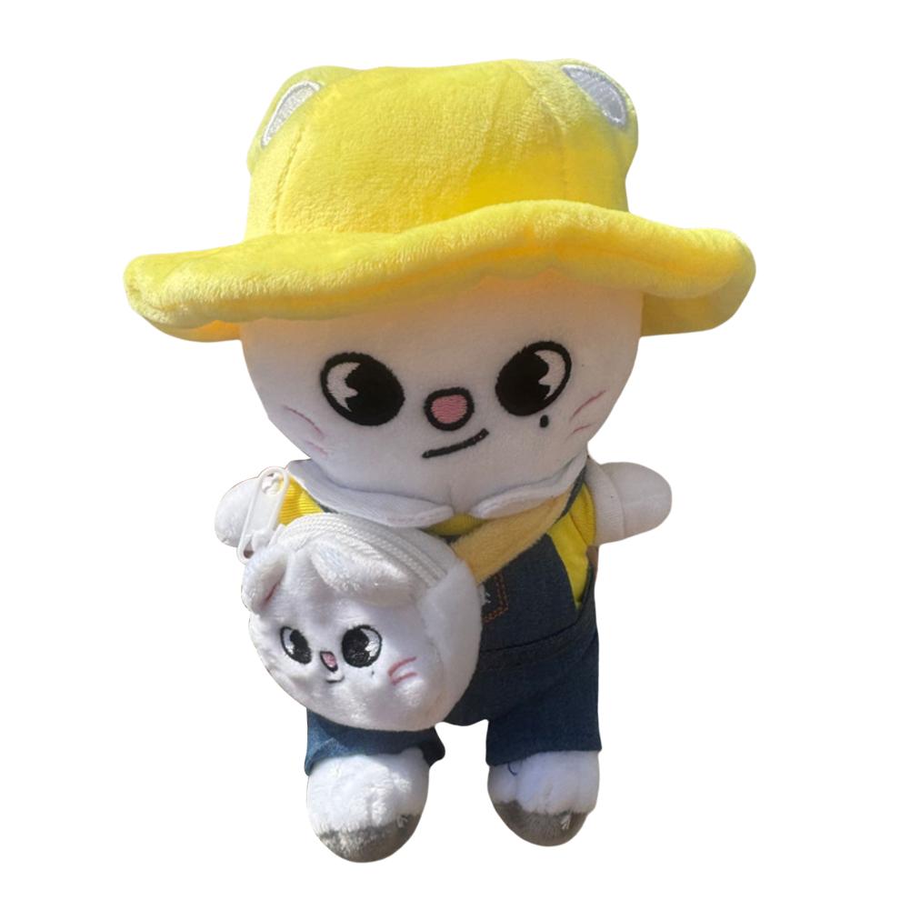 15 X 20 CM Plush Toy with Hat and Small Crossbody Bag Spring Kindergarten Stray Doll Cartoon Cute Doll for Holiday Surprise Gift