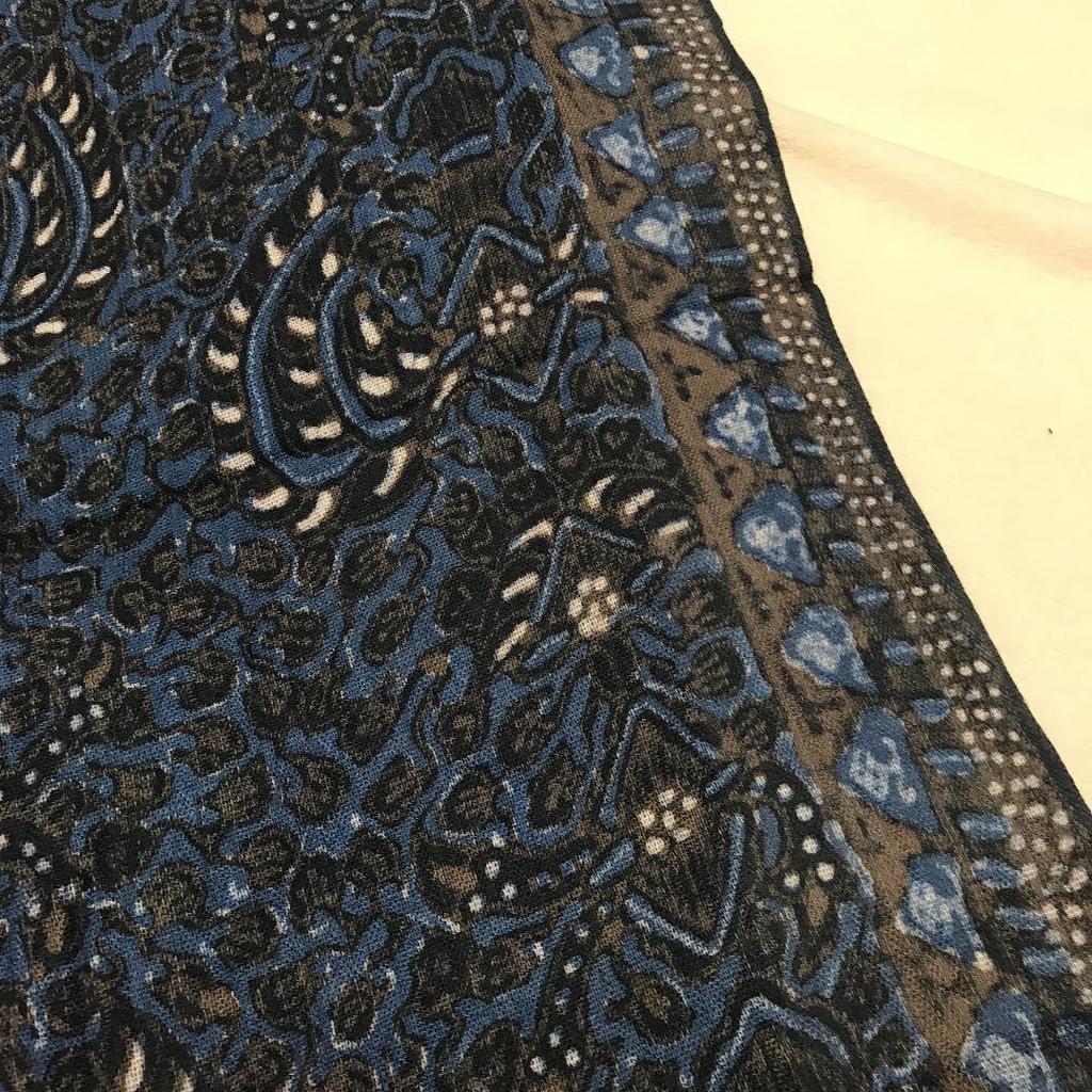 Used Stall, indigo-dyed, Sogayuzen mixed, hand-painted batik, wax-resist dyed stall
