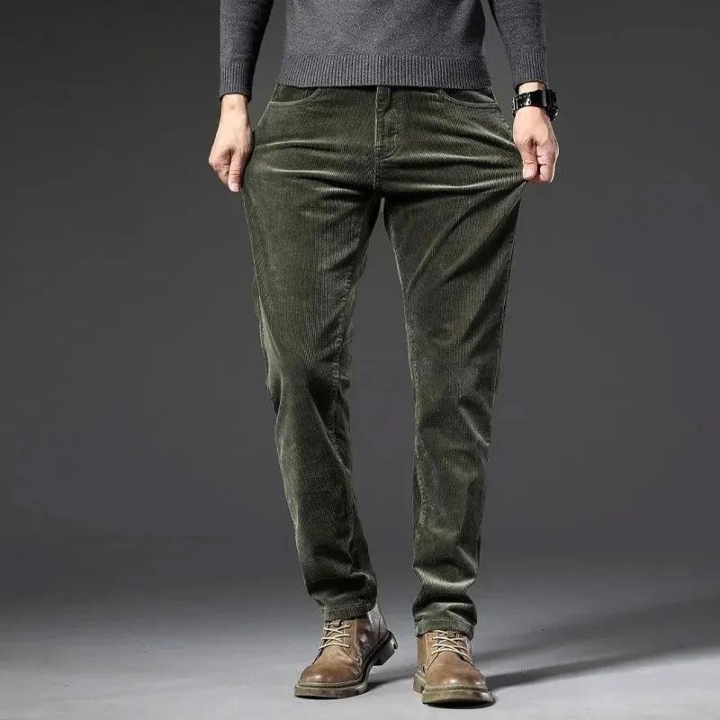 Corduroy Jeans Men's Middle-aged High-end Loose Straight Large Size Casual Men's Pants Autumn Business Long Pants Men