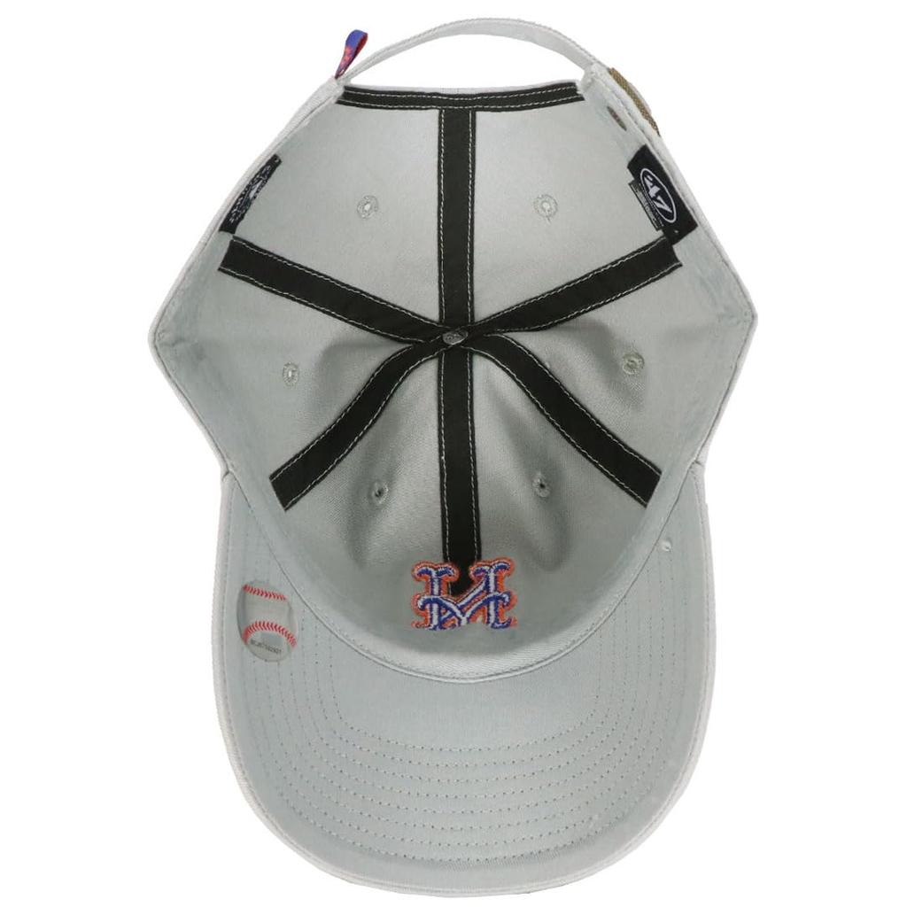 Seven 47 Kšiltovka Cleanup Low Cap Kšiltovka Major League Unisex Logo New York Mets Bouřkově šedá Šedá [Značka Forty] Pánská Dámská
