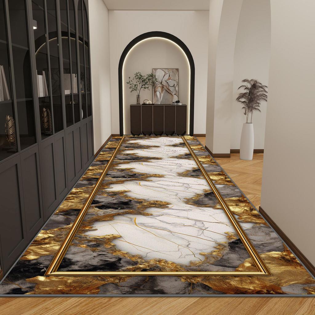 Marble Luxury Decoration Long Corridor Carpet Living Room Runner Rug Hotel Party Aisle Floor Mat Home Room Doorway Hallway Rugs