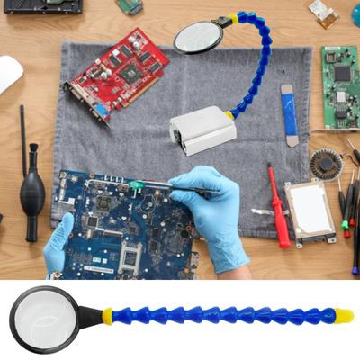 1/4In Thread Welding Auxiliary Tool Adjustable Welding Third Hand Tool PCB Soldering Magnifying Glass for Soldering/Repairing