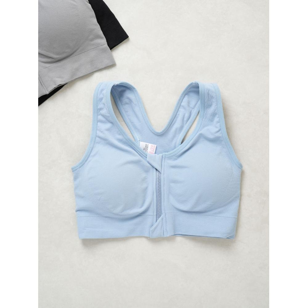 Daiso Front Zipper Sports Bra M blacks