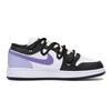 Jordan Air Jordan 1 Slip Resistant Abrasion Resistant Low top Vintage Basketball Shoes Men's Black White Purple 553558-131(Team85-)