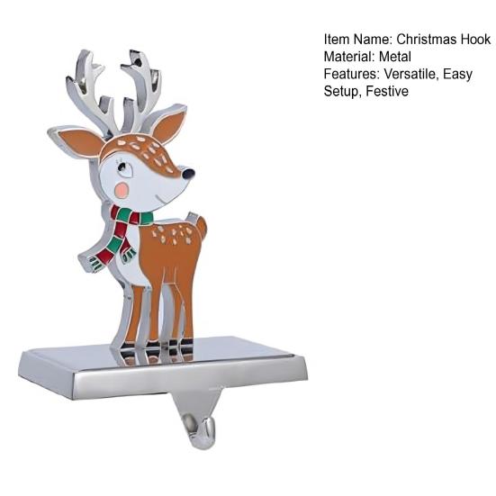 Christmas Stocking Holders for Mantel Non-Slip Heavy-Duty Metal Hooks Stable Display Stand Reindeer Santa Snowman Tree Decorations