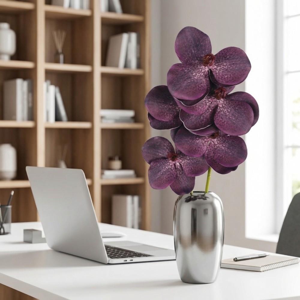 Handmade Artificial Vanda Orchid Flower Real Touch Faux Phalaenopsis  Outdoor Garden Decor