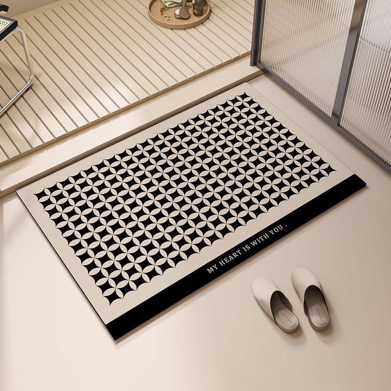 Wasabi-wind Bathroom Diatom Mud Floor Mat Household Water Absorption Quick-drying Floor Mat Toilet Bathroom Door Easy-to-maintenance Floor Mat