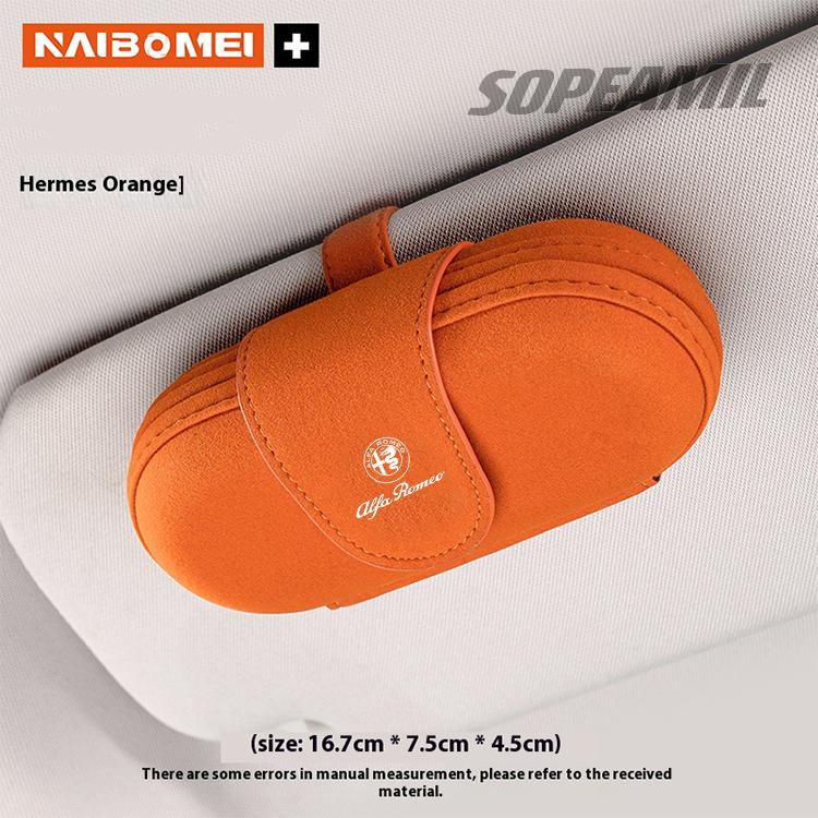 Car Suede Sunglasses Storage Box Visor Glasses Clip Alfa Romeo GT 147 156 159 Giulia Tonale Stelvio Giulietta Mito Milano Gloria wnp522